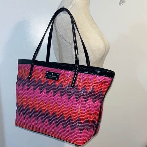Kate Spade Beverly Breeze Woven Small Coal Tote Bag NWT πHOST PICKπ - Picture 3 of 15